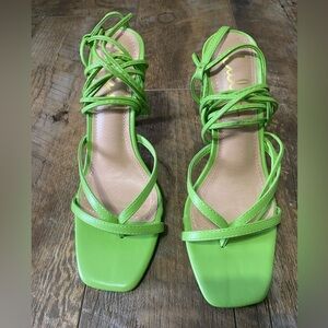 Lulus Strappy Lace Up Square Toe Heels Women’s Size 6 1/2